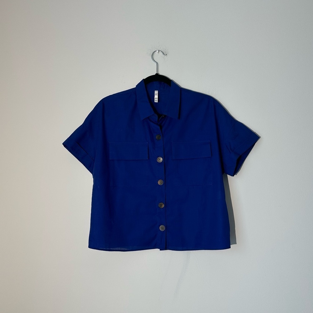 Zara trf collection blue shirt size xs